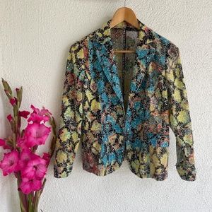 Vintage 90s multi colored mesh blazer